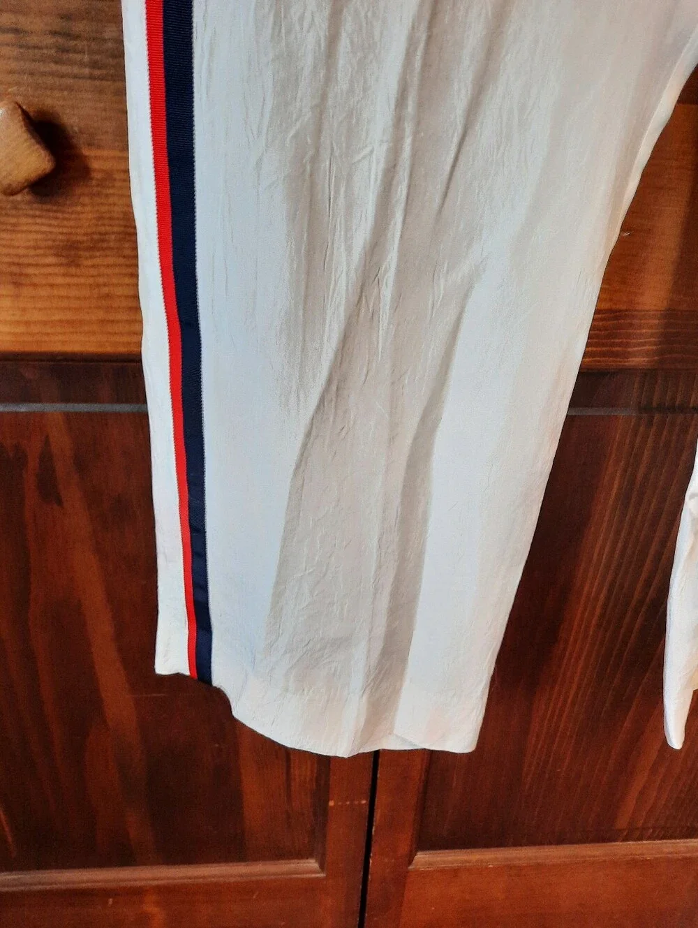 🛍NWT J. Crew Stratus Side-Stripe Ivory Textured Stain Pull-on Track Pant Size 4 - Picture 7 of 16